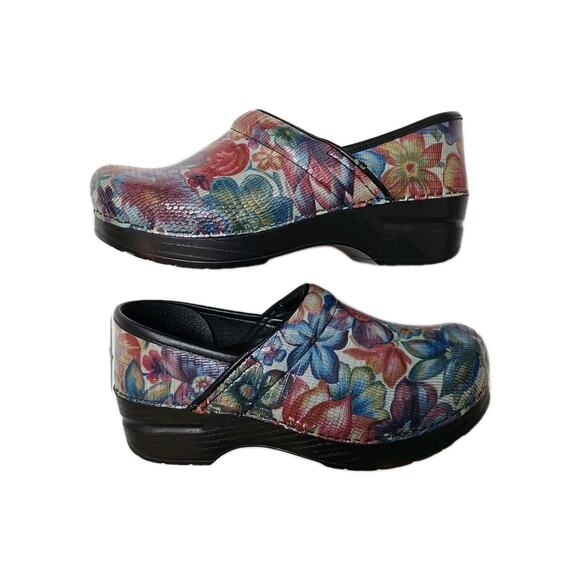 Dansko LT Paisley Tooled w/ Colorful Floral Print Clogs Shoes EU 37 US 6.5 - Picture 4 of 7